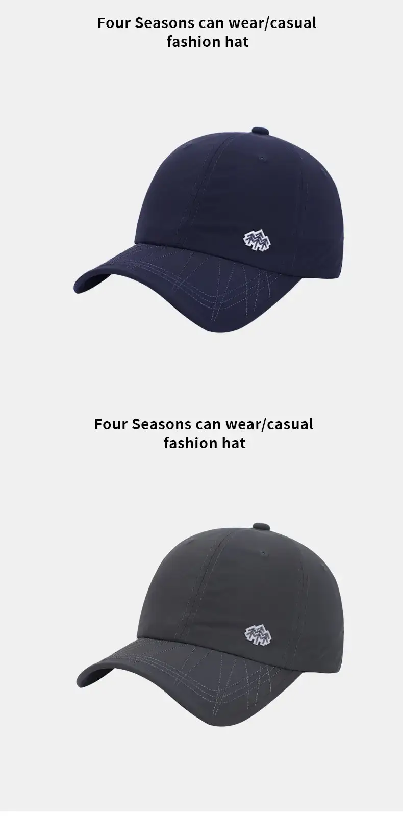 Men's Adjustable Baseball Cap Sun Protection Beige Black — feature 11