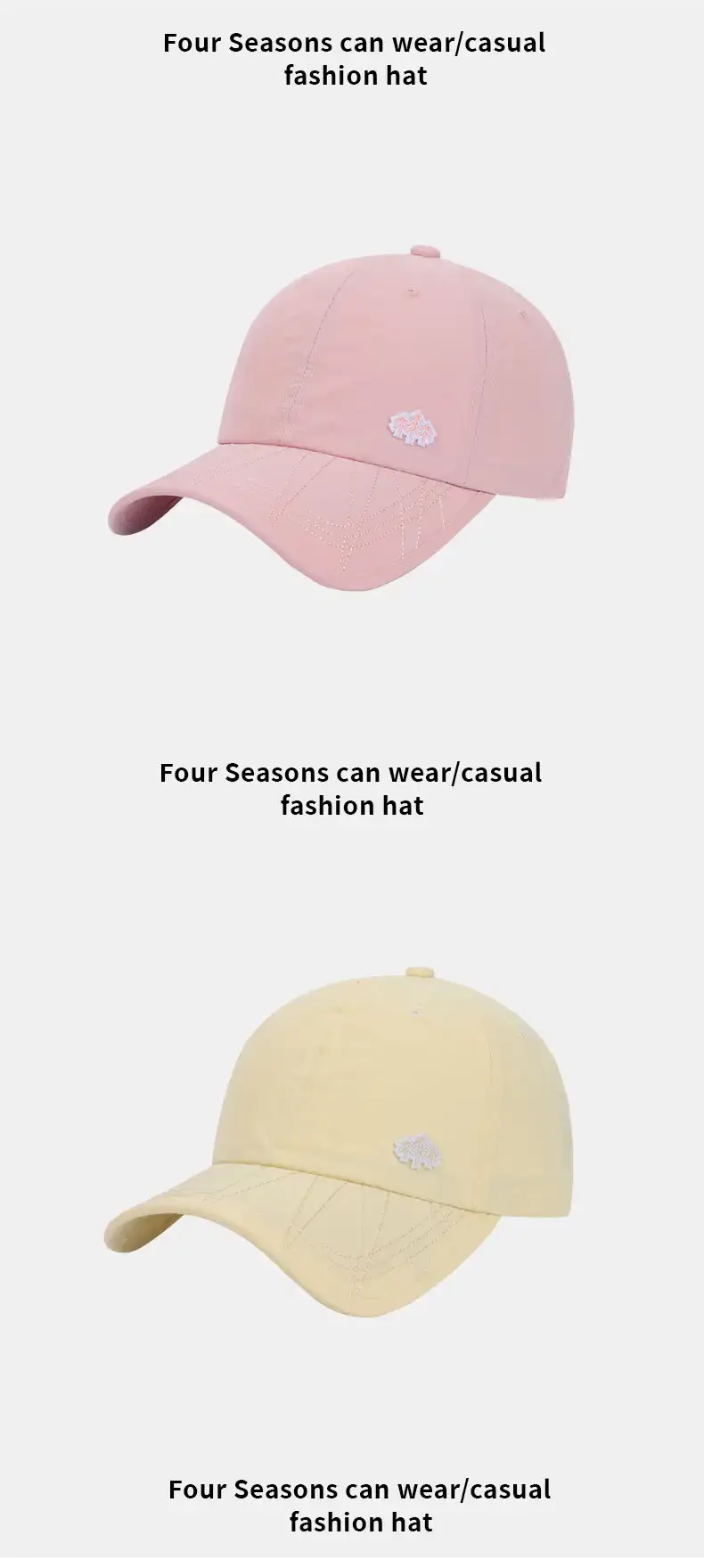 Men's Adjustable Baseball Cap Sun Protection Beige Black — feature 13