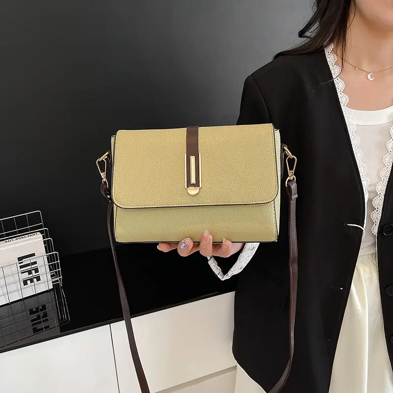 Small Square Tan Shoulder Crossbody Bag for Women - Image 7