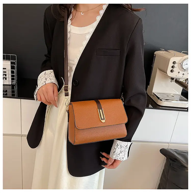 Small Square Tan Shoulder Crossbody Bag for Women — feature 14