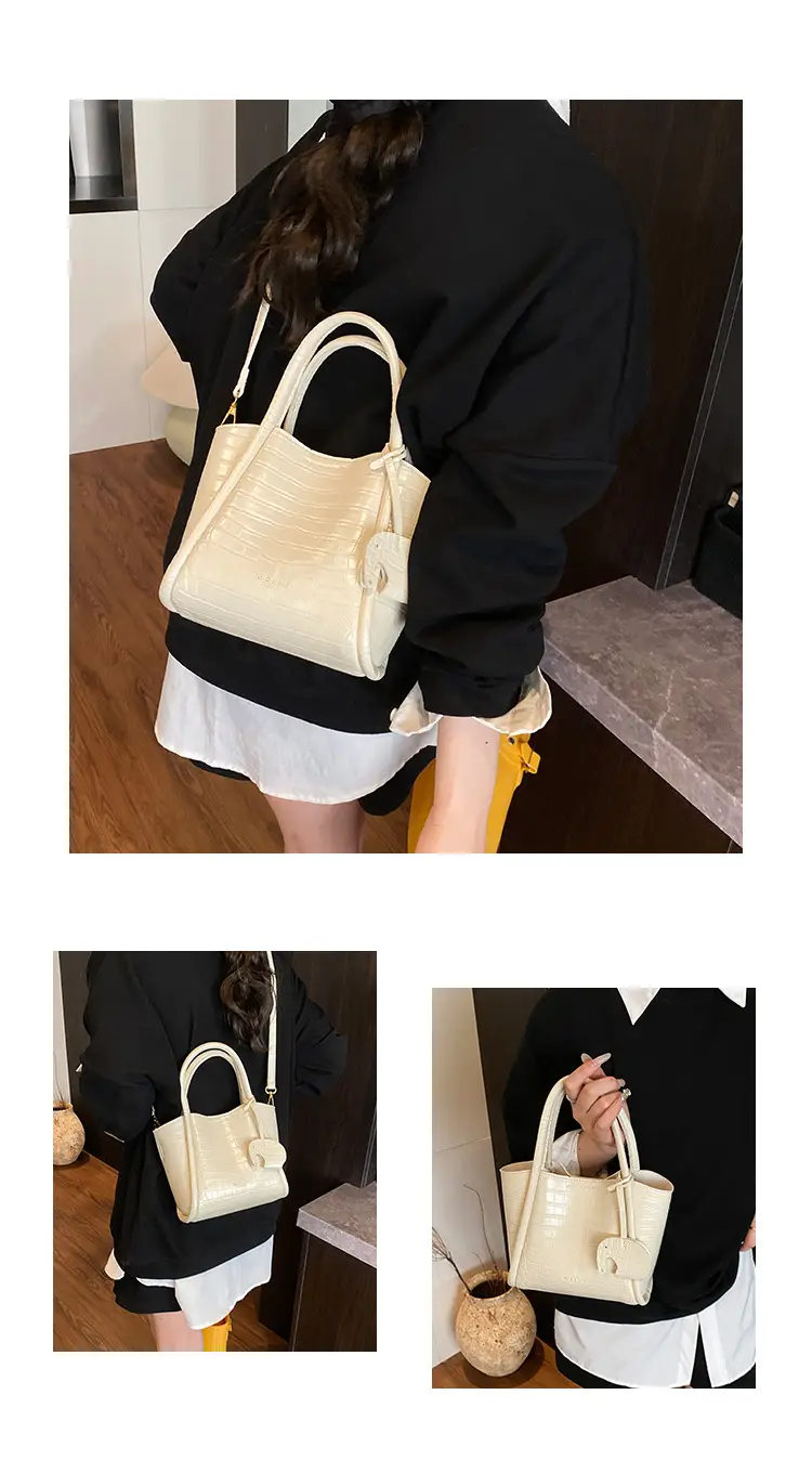 Vintage Croc Texture Women's Shoulder Bag Yellow 2025 — feature 7