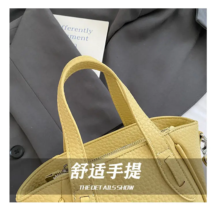 Women's Beige Leather Shoulder Bag with Cute Bear Charm — feature 14