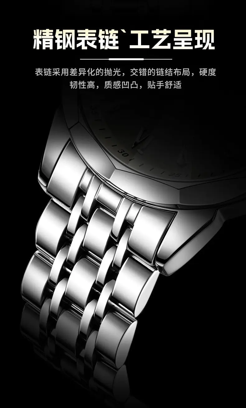 Laurit Men's Stainless Steel Quartz Watch with Live Display — feature 10