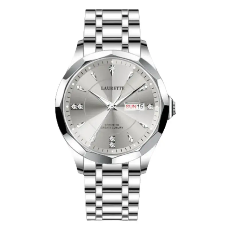 Laurit's Stainless Steel Men's Quartz Watch with Live Display - Image 5