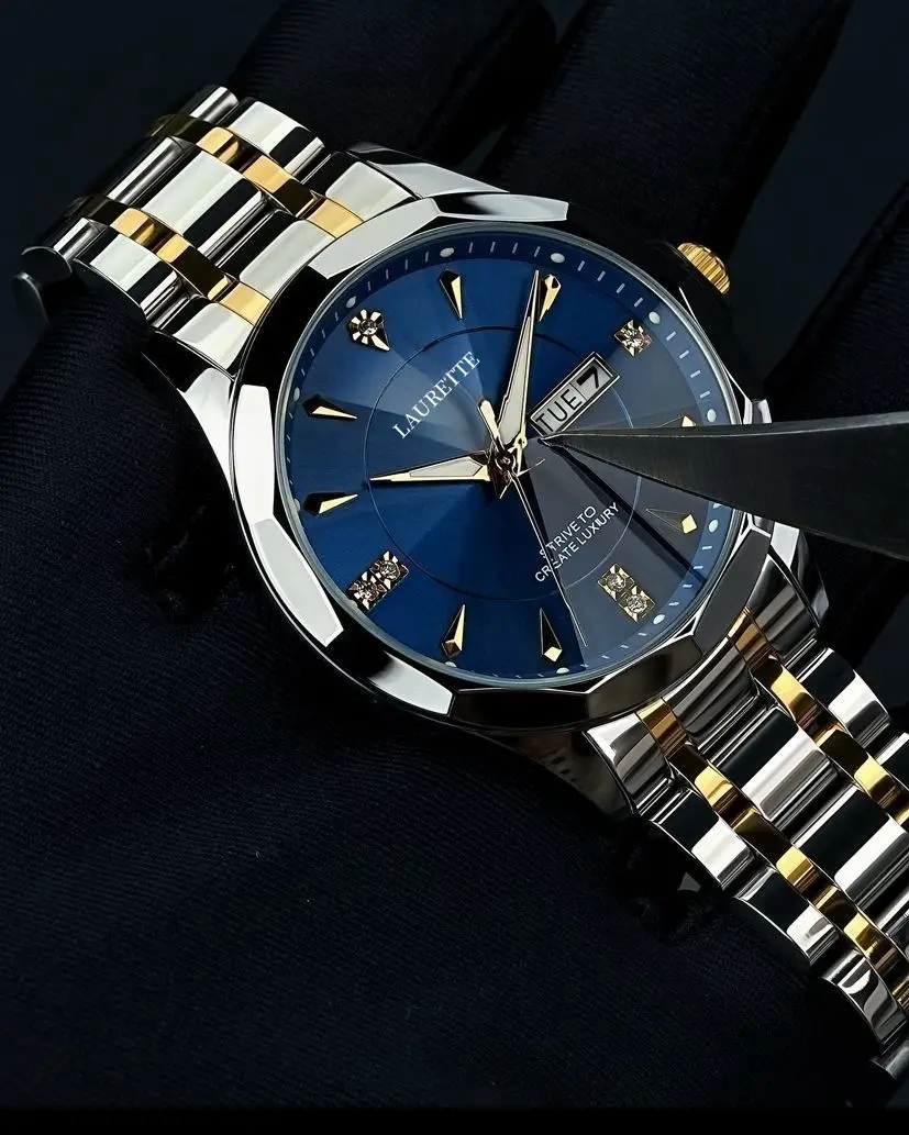 Laurit's Stainless Steel Men's Quartz Watch with Live Display — feature 17