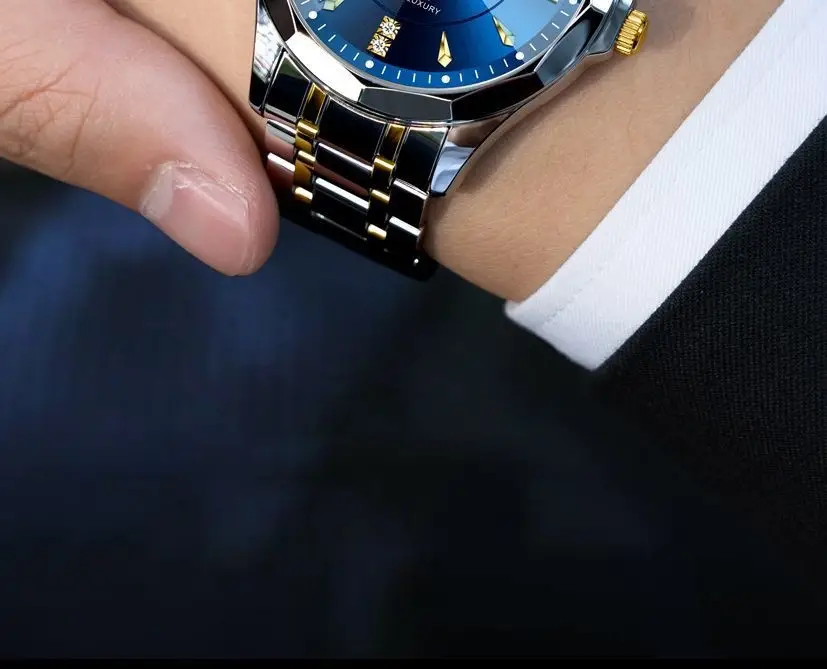 Laurit's Stainless Steel Men's Quartz Watch with Live Display — feature 5