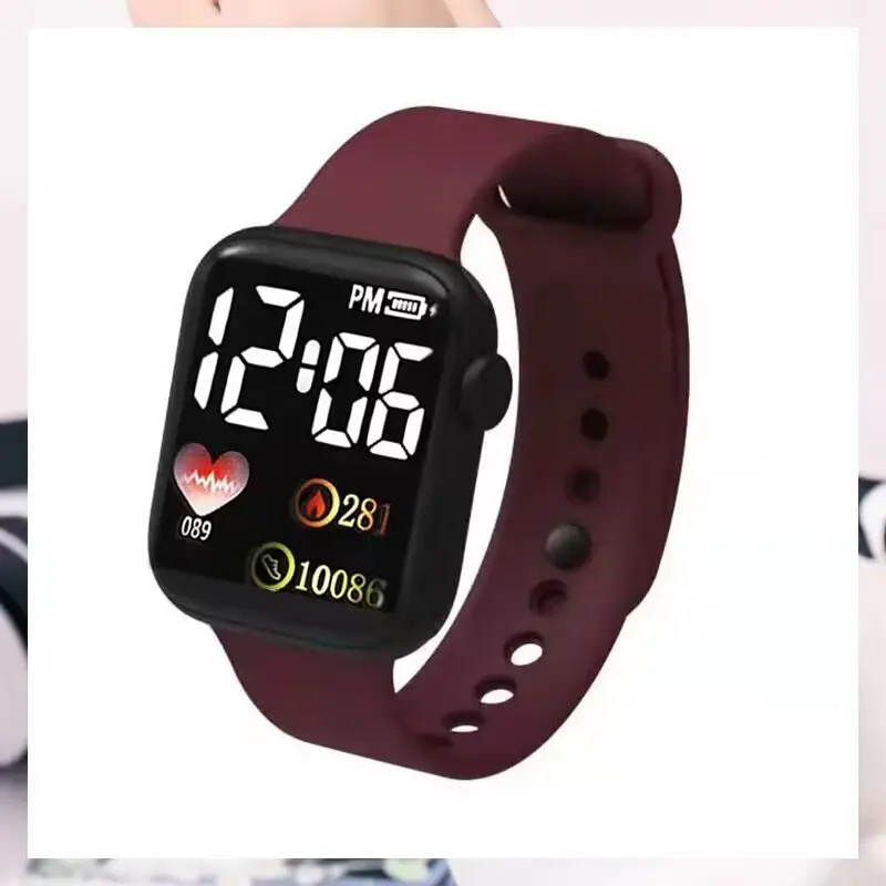 LED Electronic Watch Square Waterproof Digital Fashion Sports Men Women — feature 12