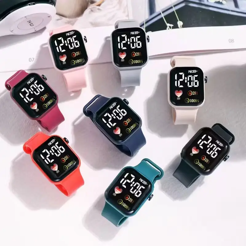 LED Electronic Watch Square Waterproof Digital Fashion Sports Men Women — feature 2