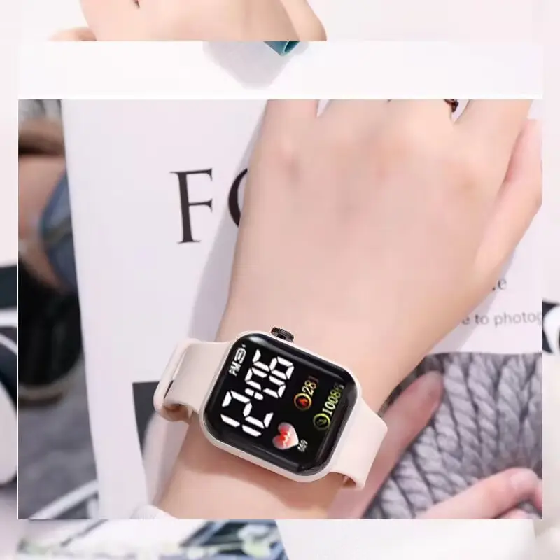 LED Electronic Watch Square Waterproof Digital Fashion Sports Men Women — feature 6