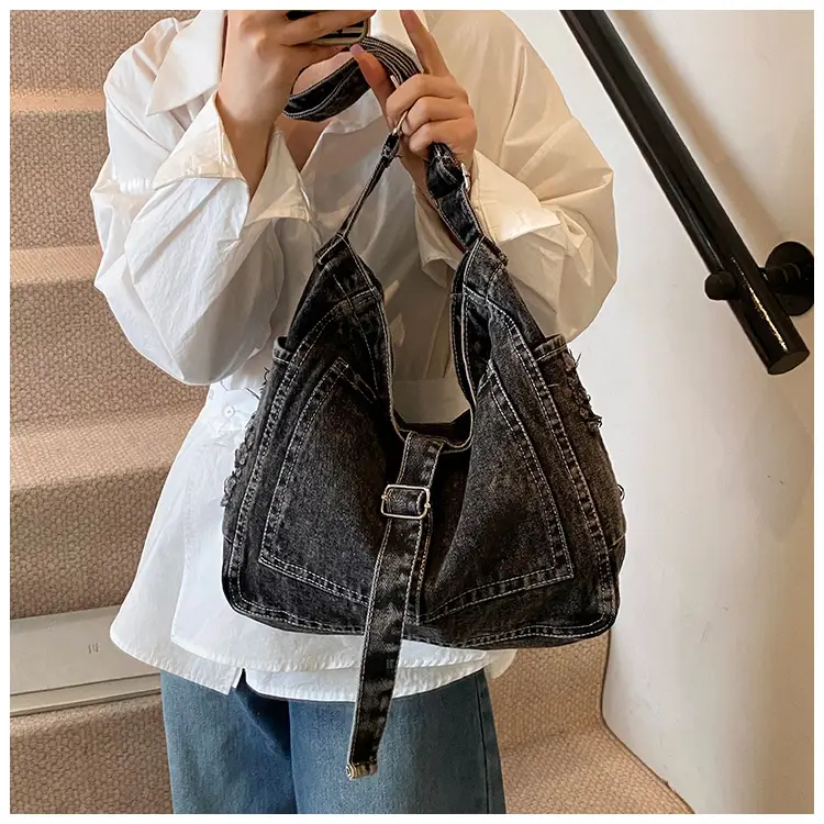 Blue Denim Crossbody Bag Large Capacity Girls — feature 17