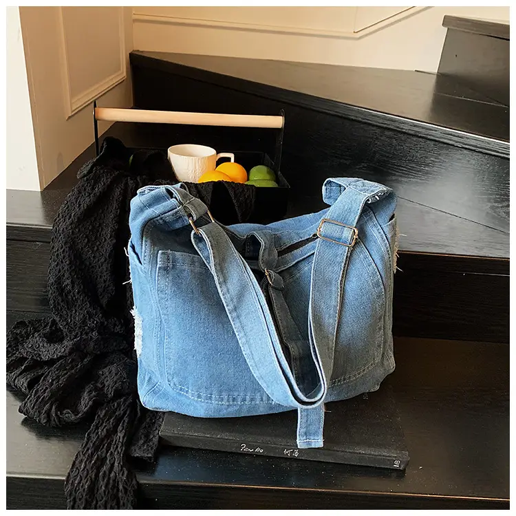 Blue Denim Crossbody Bag Large Capacity Girls — feature 18