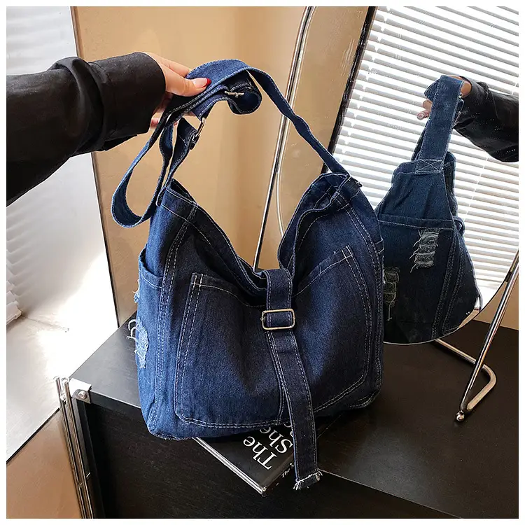 Blue Denim Crossbody Bag Large Capacity Girls — feature 22