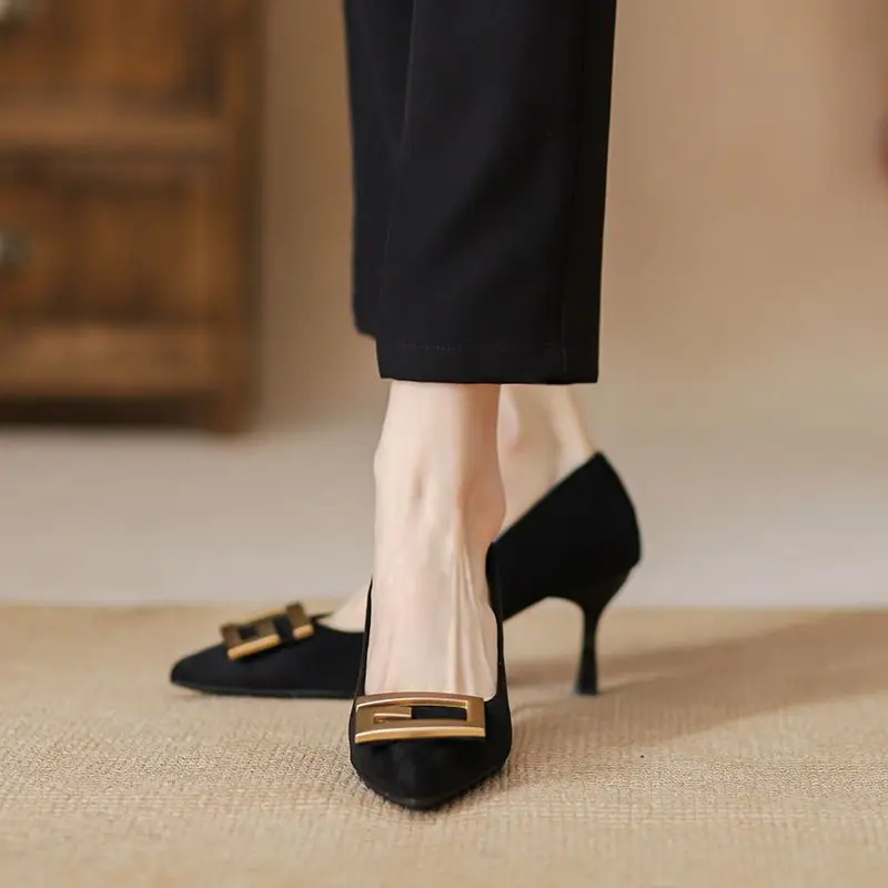 Cross-Border High-Heeled Shoes for Women, Stiletto Heels, 2026 Spring and Autumn New Style, Elegant Pointed-Toe Professional Shoes, Black, Comfortable Work Shoes - Image 4