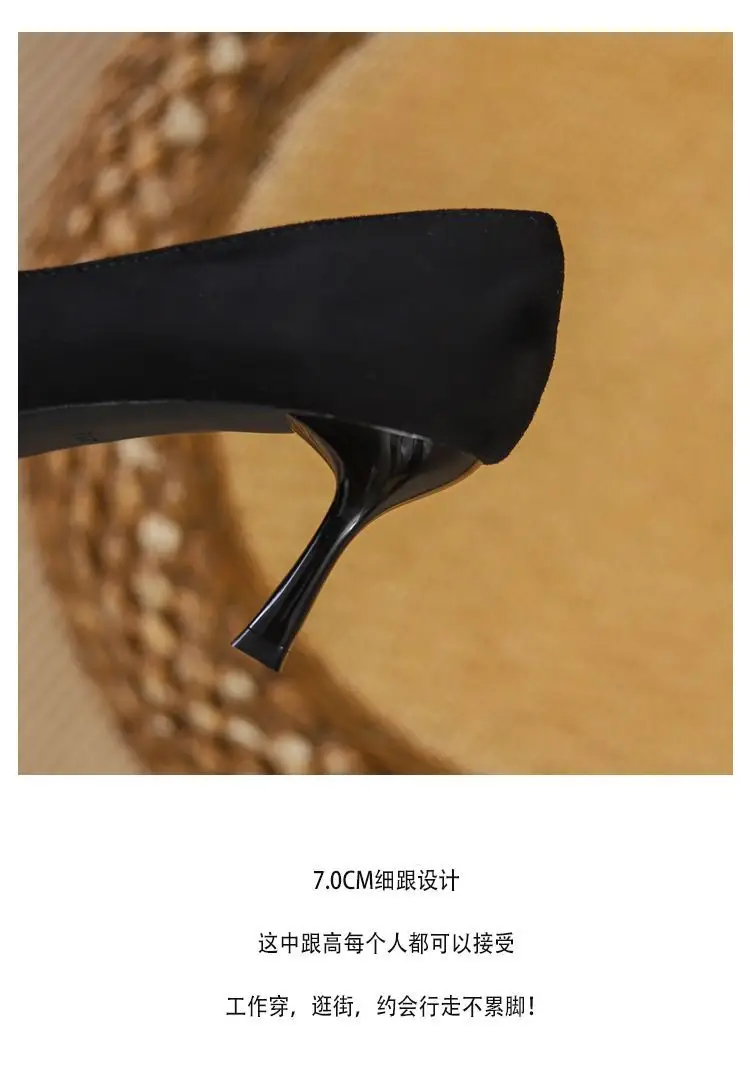 Cross-Border High-Heeled Shoes for Women, Stiletto Heels, 2026 Spring and Autumn New Style, Elegant Pointed-Toe Professional Shoes, Black, Comfortable Work Shoes — feature 13