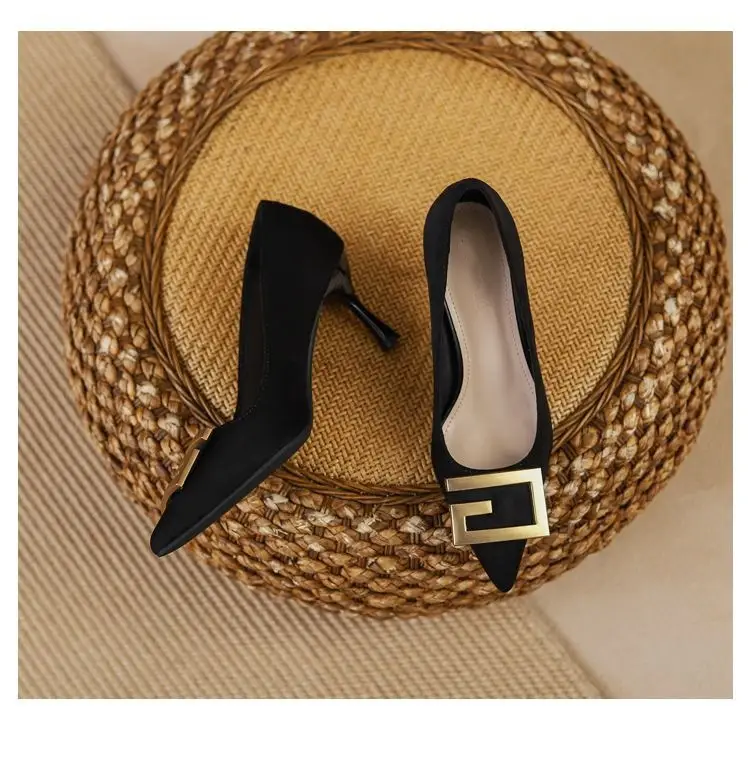 Cross-Border High-Heeled Shoes for Women, Stiletto Heels, 2026 Spring and Autumn New Style, Elegant Pointed-Toe Professional Shoes, Black, Comfortable Work Shoes — feature 3