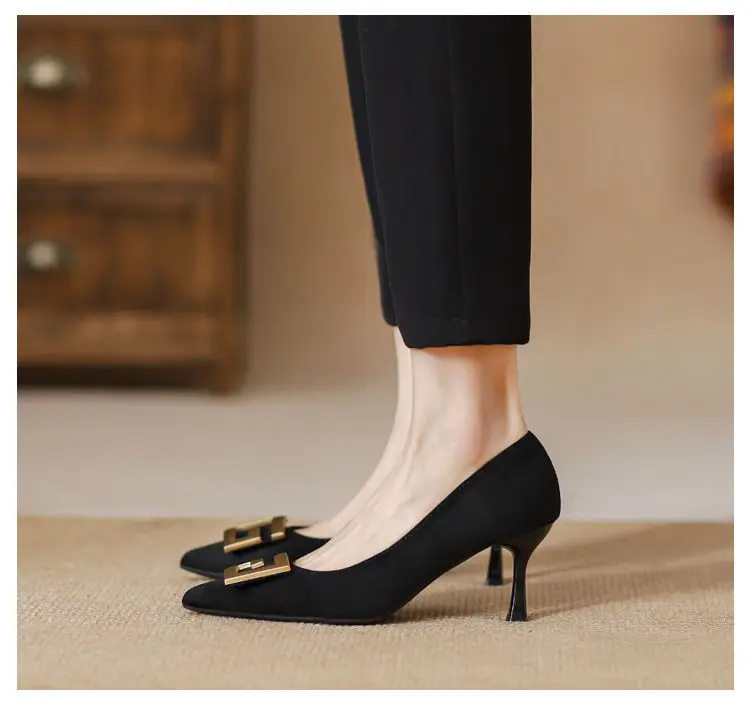 Cross-Border High-Heeled Shoes for Women, Stiletto Heels, 2026 Spring and Autumn New Style, Elegant Pointed-Toe Professional Shoes, Black, Comfortable Work Shoes — feature 6