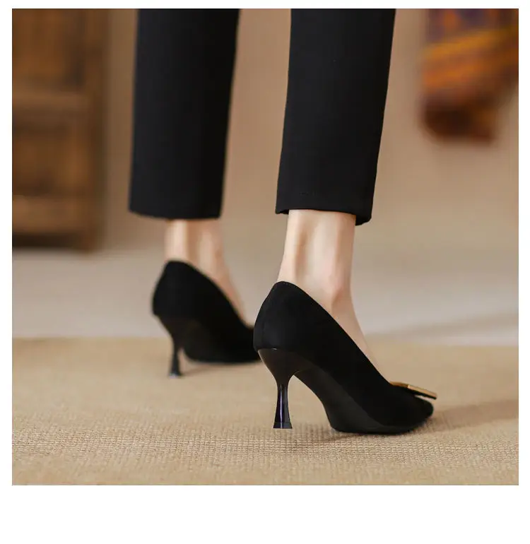 Cross-Border High-Heeled Shoes for Women, Stiletto Heels, 2026 Spring and Autumn New Style, Elegant Pointed-Toe Professional Shoes, Black, Comfortable Work Shoes — feature 7