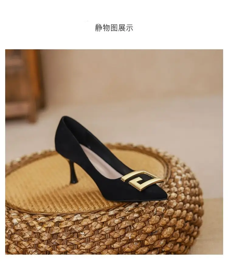 Cross-Border High-Heeled Shoes for Women, Stiletto Heels, 2026 Spring and Autumn New Style, Elegant Pointed-Toe Professional Shoes, Black, Comfortable Work Shoes — feature 8