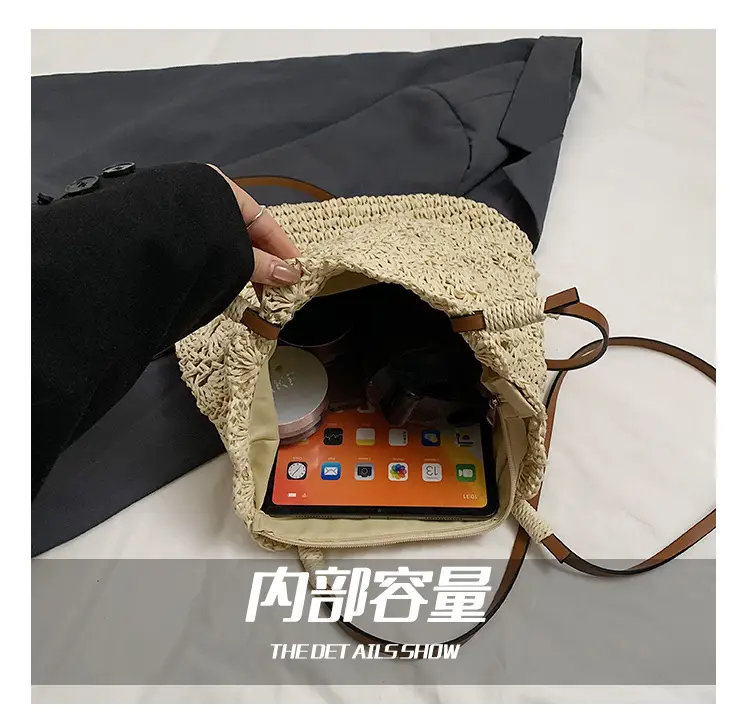 Handmade Woven Straw Bag for Women Holiday Beach Use — feature 3