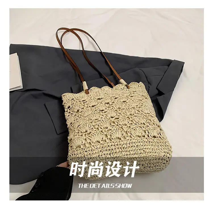 Handmade Woven Straw Bag for Women Holiday Beach Use — feature 5