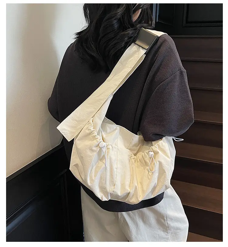 Crossbody Women's Large Capacity Bag Beige Fabric — feature 1