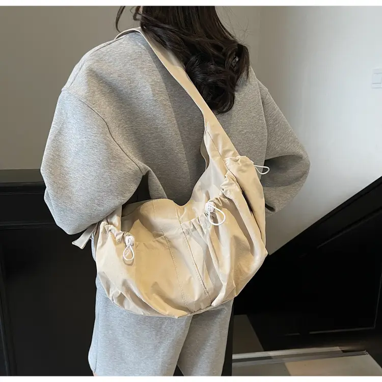 Crossbody Women's Large Capacity Bag Beige Fabric — feature 10