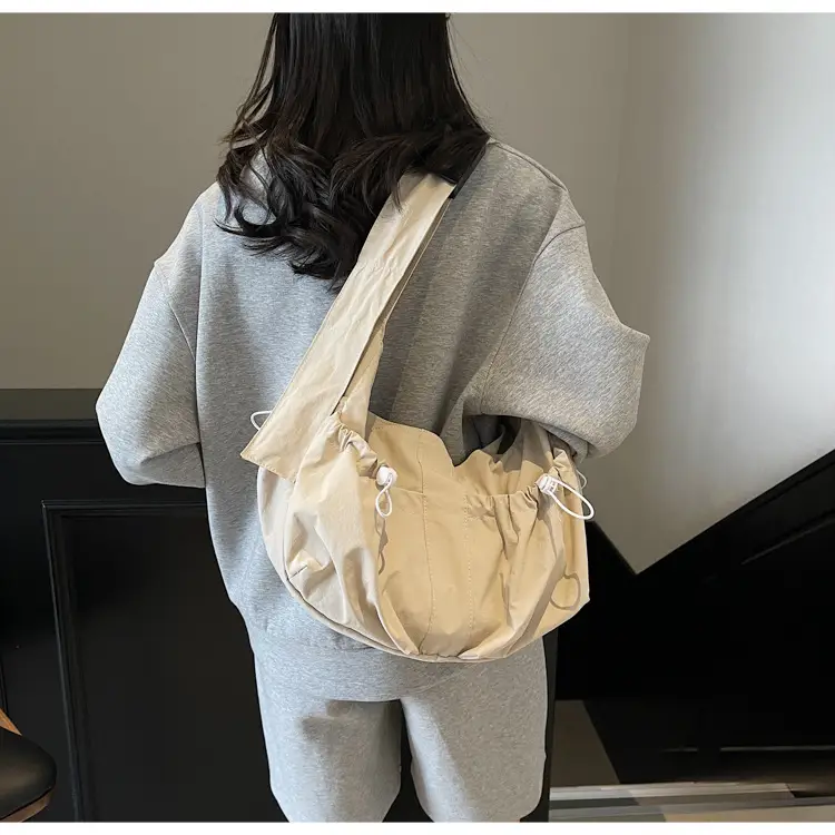 Crossbody Women's Large Capacity Bag Beige Fabric — feature 11
