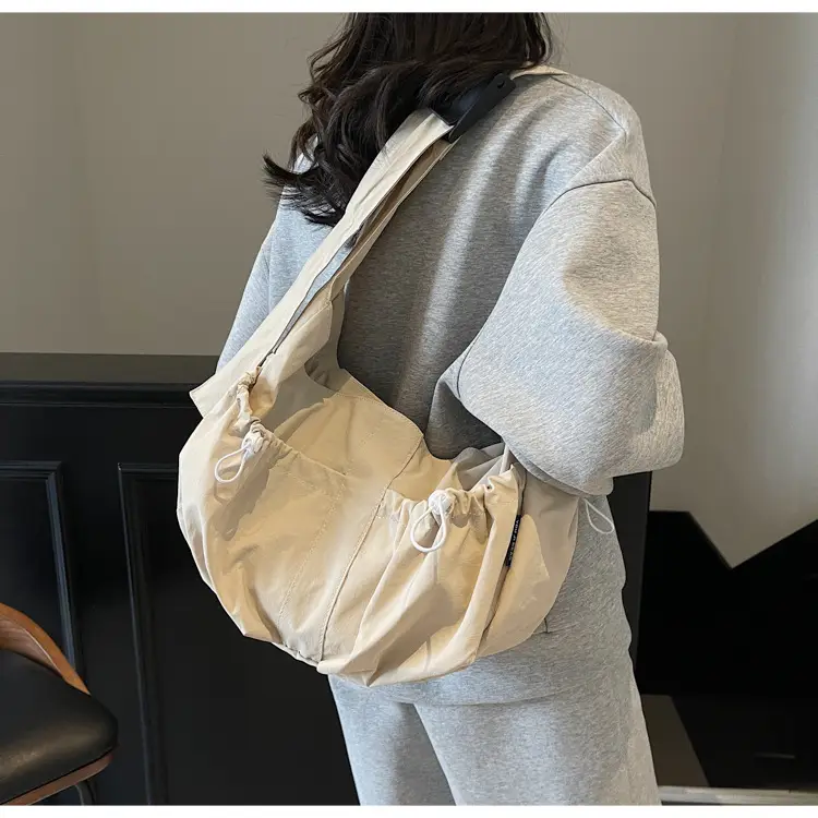 Crossbody Women's Large Capacity Bag Beige Fabric — feature 12
