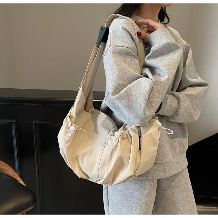 Crossbody Women's Large Capacity Bag Beige Fabric — feature 13