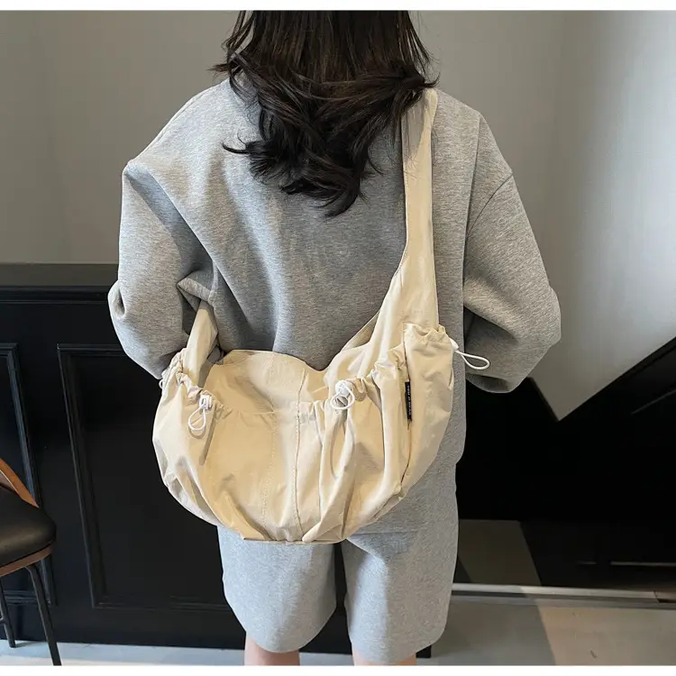 Crossbody Women's Large Capacity Bag Beige Fabric — feature 14