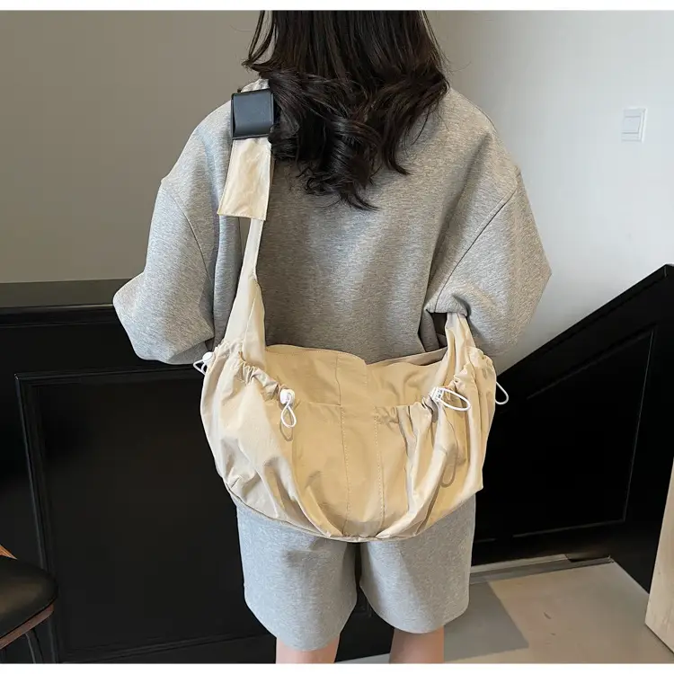 Crossbody Women's Large Capacity Bag Beige Fabric — feature 16