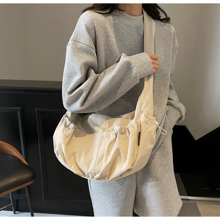 Crossbody Women's Large Capacity Bag Beige Fabric — feature 18