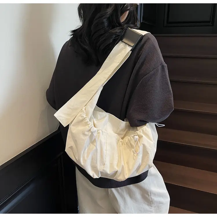 Crossbody Women's Large Capacity Bag Beige Fabric — feature 27