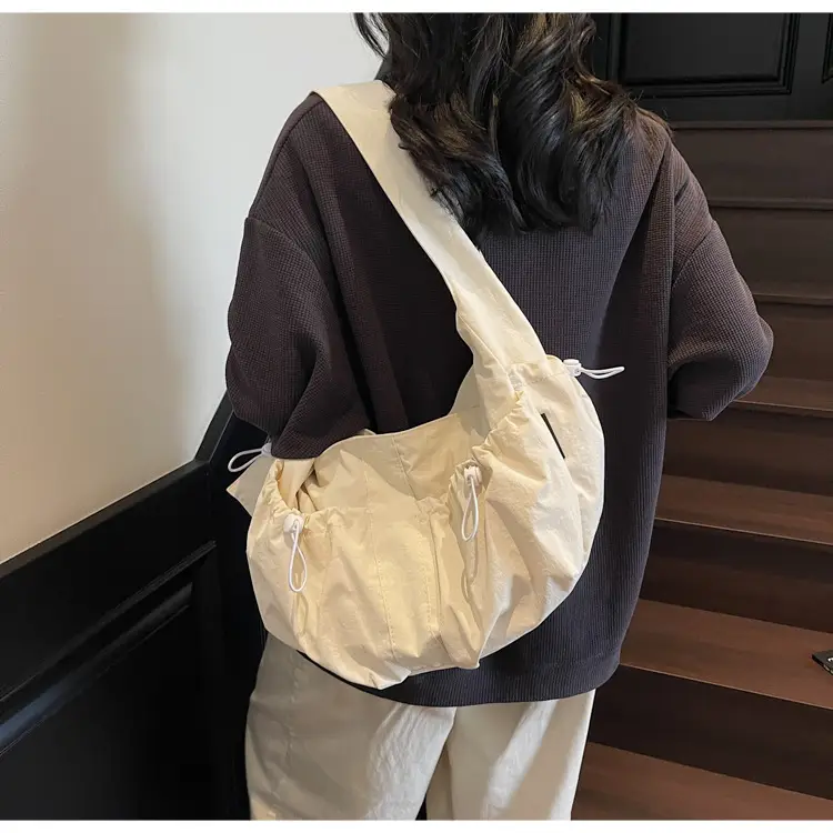 Crossbody Women's Large Capacity Bag Beige Fabric — feature 30