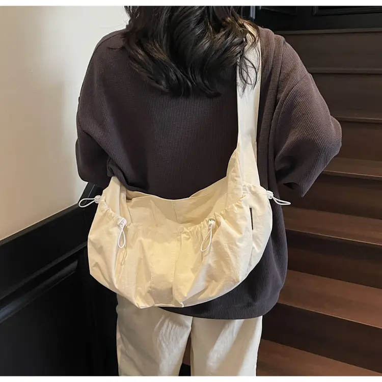 Crossbody Women's Large Capacity Bag Beige Fabric — feature 32