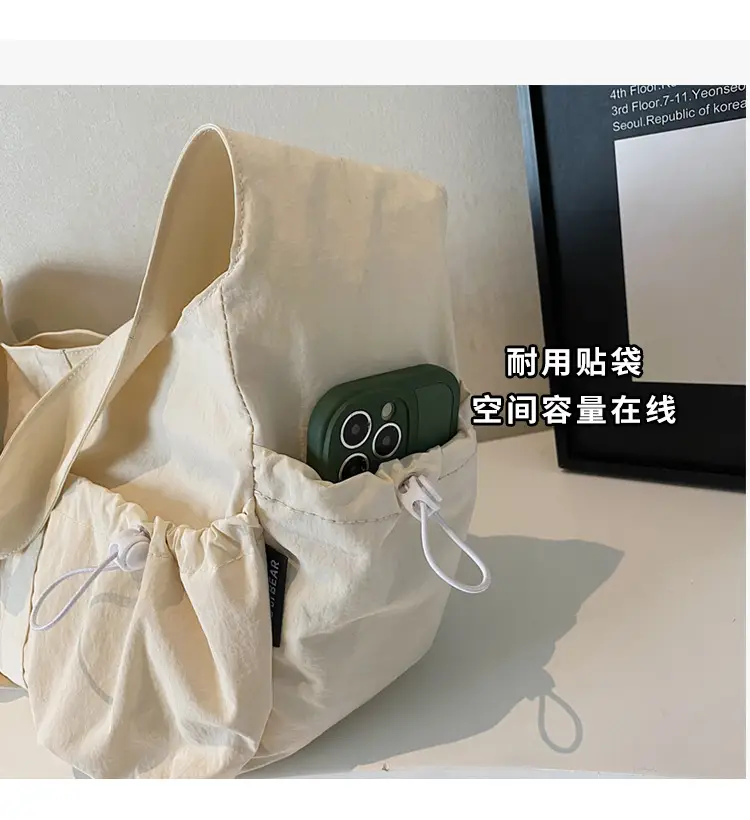 Crossbody Women's Large Capacity Bag Beige Fabric — feature 4