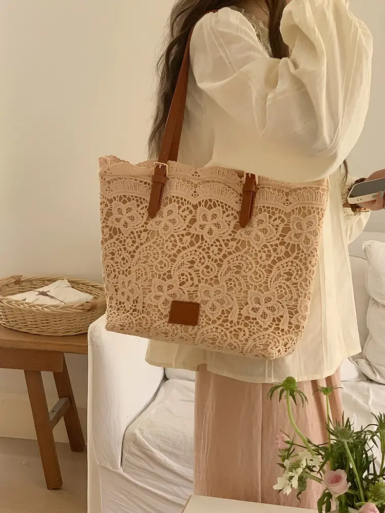 Lace Fairy Women's Tote Bag Large Capacity French Style - Image 4
