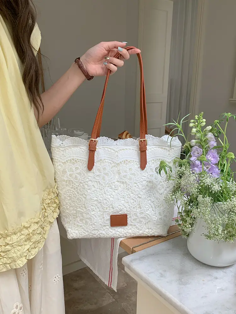 Lace Fairy Women's Tote Bag Large Capacity French Style - Image 5