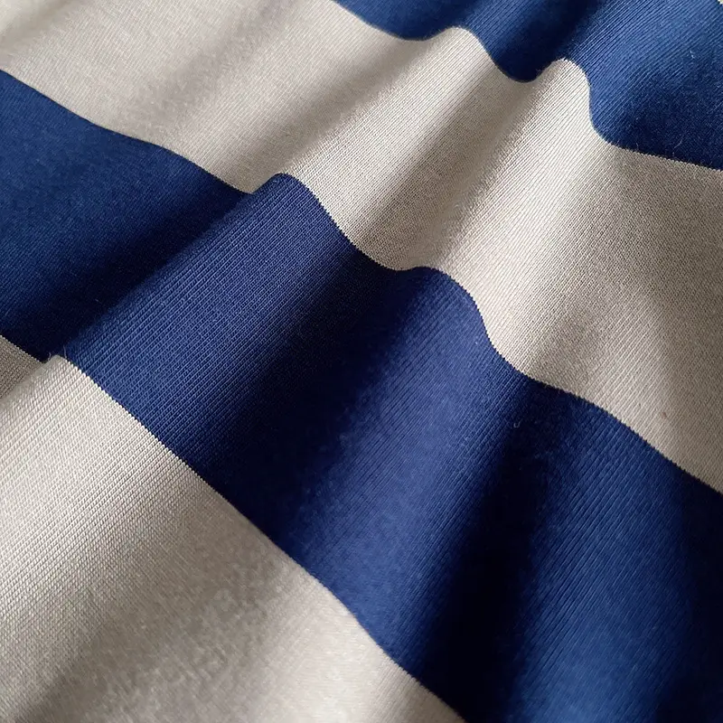 Boys Striped Cotton Shorts Set Blue Beige — feature 13