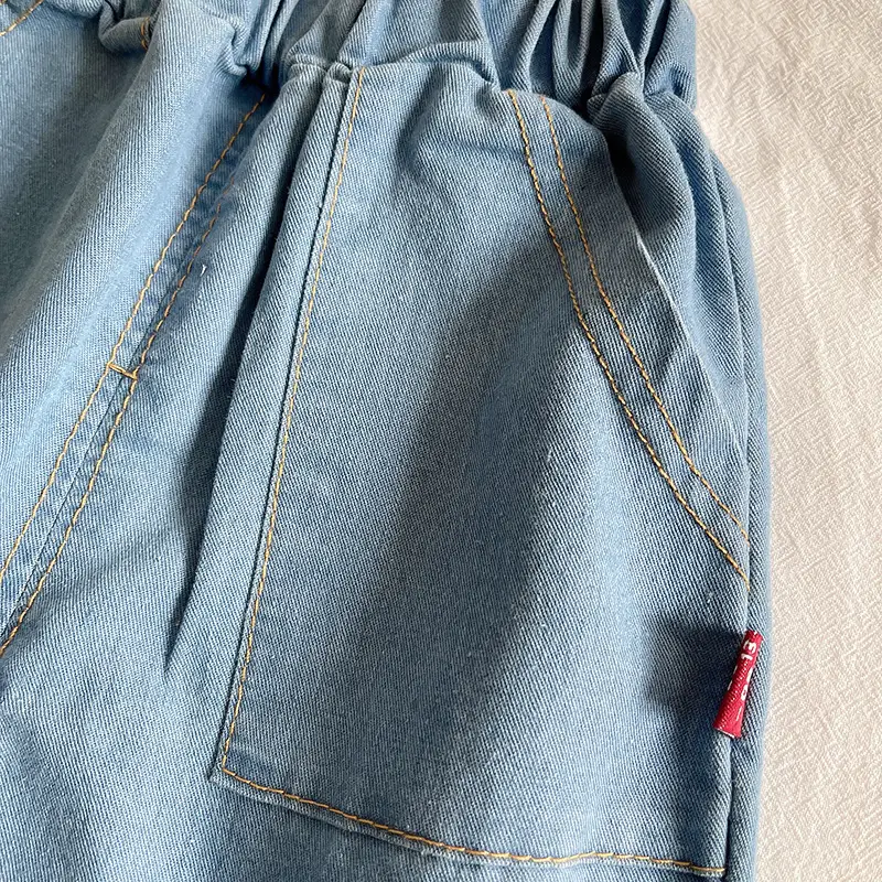 Boys Striped Cotton Shorts Set Blue Beige — feature 16