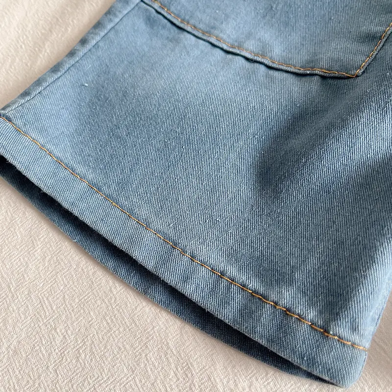 Boys Striped Cotton Shorts Set Blue Beige — feature 18