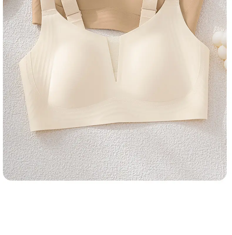 Summer Light and Breathable Rabbit Ear Cup Invisible Skin Liquid Foundation Intimates for Women with Big Breasts Showing Small Mulberry Silk Seamless Bra — feature 20