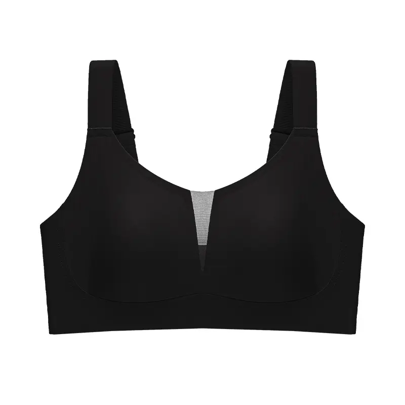 Summer Light and Breathable Rabbit Ear Cup Invisible Skin Liquid Foundation Intimates for Women with Big Breasts Showing Small Mulberry Silk Seamless Bra