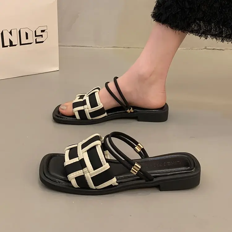 Flat Two-Wear Sandals for Women, French Fairy Style, Summer Fashion with Skirts, Elegant Outer Wear, Versatile Roman Sandals - Image 6