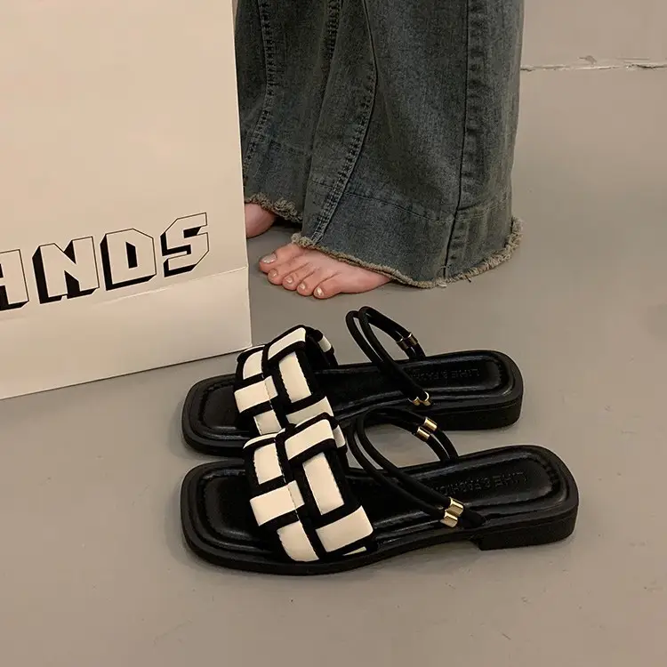 Flat Two-Wear Sandals for Women, French Fairy Style, Summer Fashion with Skirts, Elegant Outer Wear, Versatile Roman Sandals - Image 7
