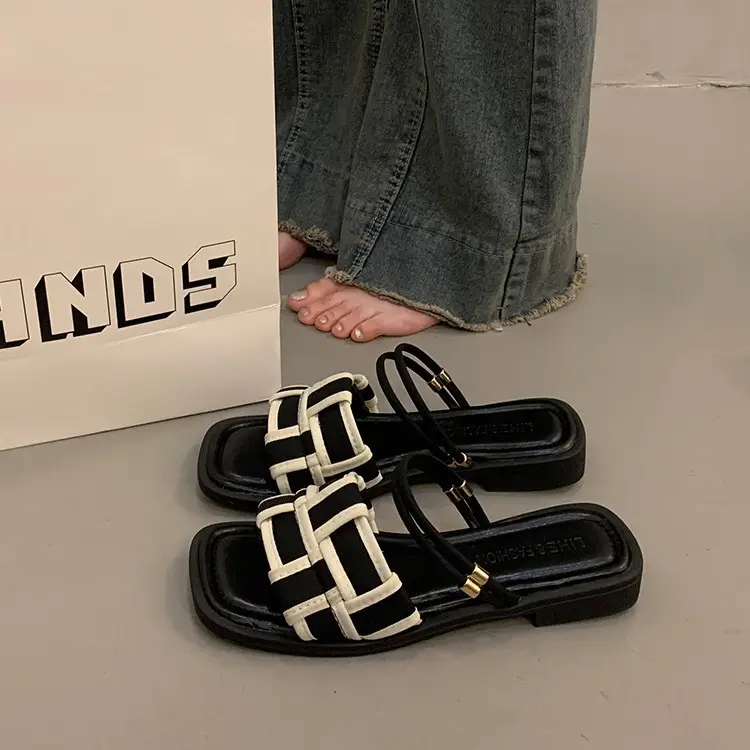 Flat Two-Wear Sandals for Women, French Fairy Style, Summer Fashion with Skirts, Elegant Outer Wear, Versatile Roman Sandals - Image 8