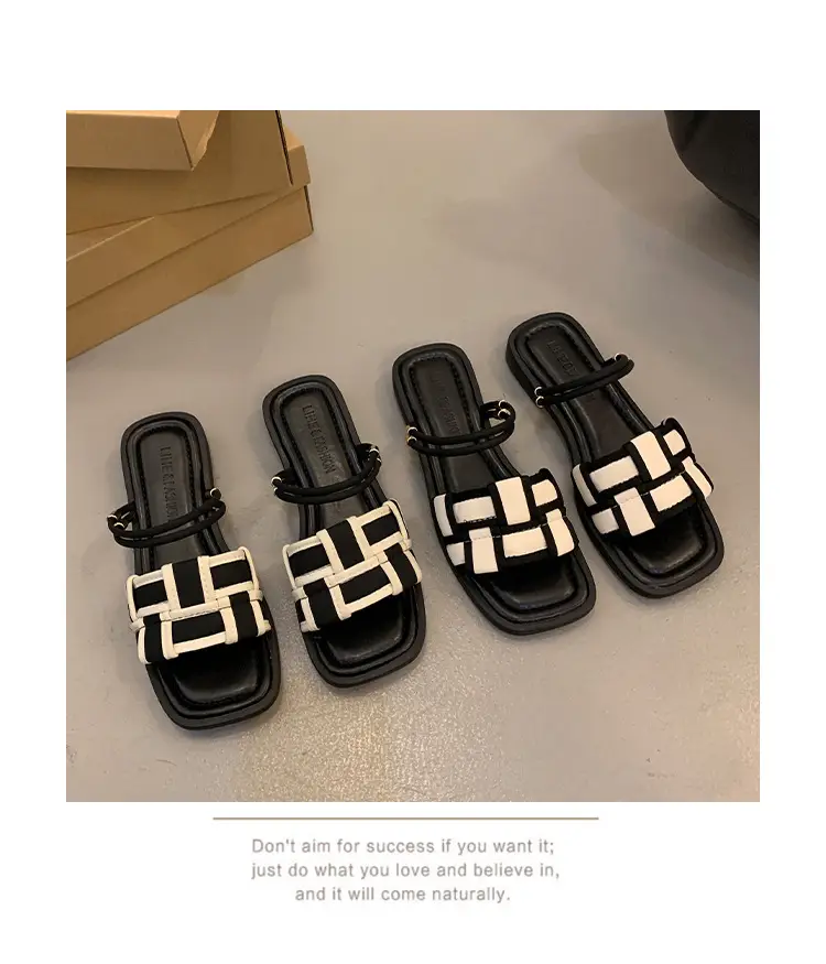 Flat Two-Wear Sandals for Women, French Fairy Style, Summer Fashion with Skirts, Elegant Outer Wear, Versatile Roman Sandals — feature 12