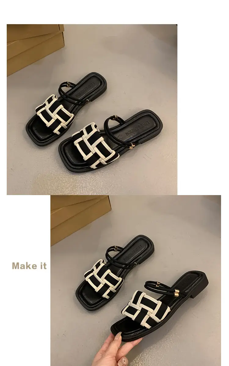 Flat Two-Wear Sandals for Women, French Fairy Style, Summer Fashion with Skirts, Elegant Outer Wear, Versatile Roman Sandals — feature 13