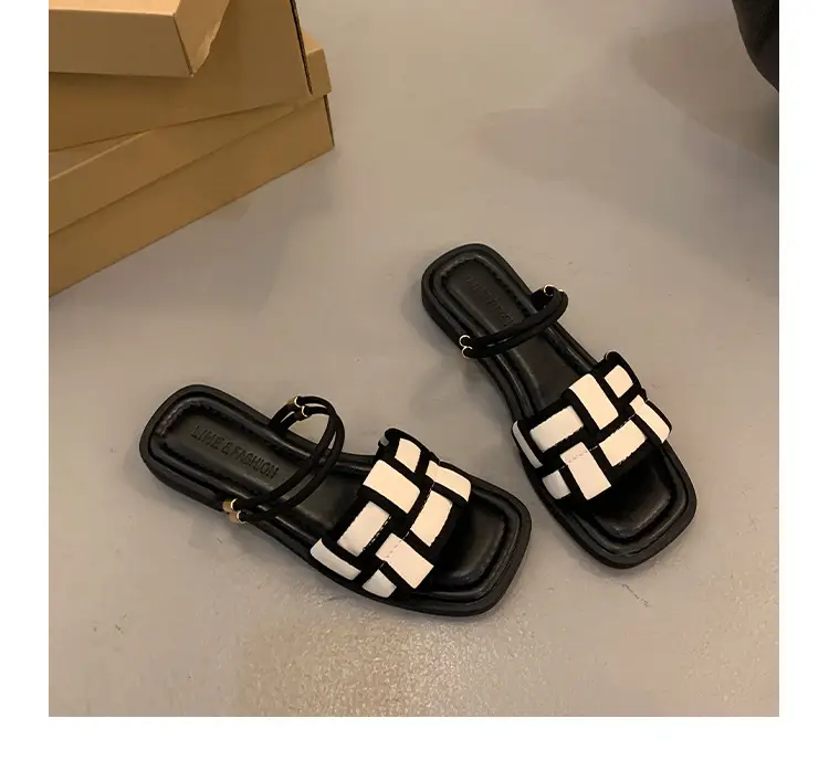 Flat Two-Wear Sandals for Women, French Fairy Style, Summer Fashion with Skirts, Elegant Outer Wear, Versatile Roman Sandals — feature 15