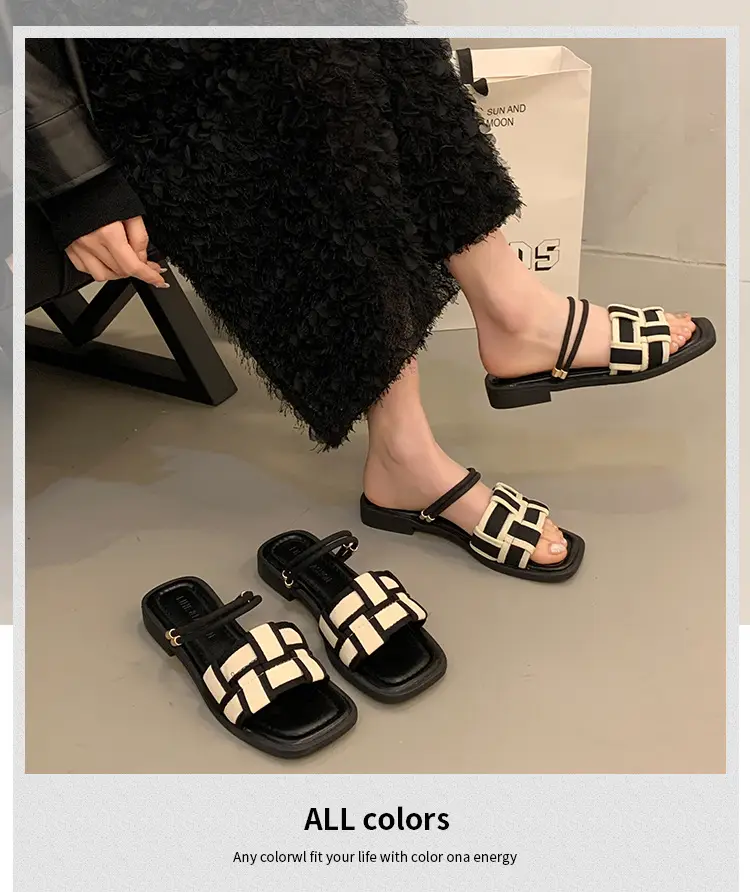 Flat Two-Wear Sandals for Women, French Fairy Style, Summer Fashion with Skirts, Elegant Outer Wear, Versatile Roman Sandals — feature 2